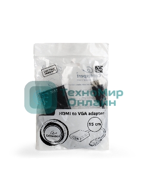 Переходник HDMI-VGA Cablexpert A-HDMI-VGA-04, 19M/15F, провод 15см