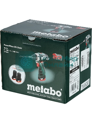 Дрель-шуруповерт Metabo PowerMaxx BS 600984000, 12 В, 2 Ач, 34 Нм, щеточный
