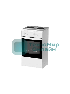 Плита электрическая Darina S EM 521 404 W белый/черный, конфорок 2 шт, духовка 45 л, 50 см x 85 см x 41 см