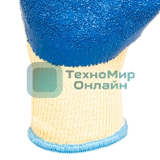 Перчатки трикотажные, полиэфирные, латексное рельефное покрытие, 10 Сибртех