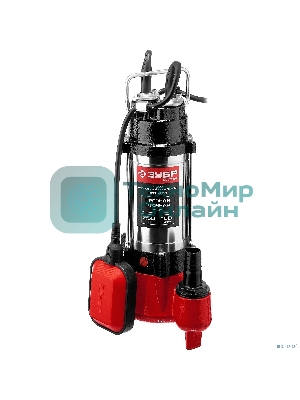 Насос ЗУБР НПФ-250 фекальный погружной 250Вт пропускная способность 150 л/мин напор 7.5м чугунн