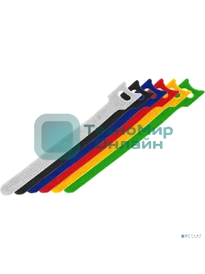 Набор хомутов-стяжек многоразовых на липучке Rexant 210х16 мм, цветная, упаковка 12 шт.