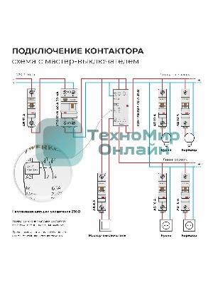 Контактор модульный Werkel 63 A 2NO (2 мод.) W942M63O