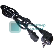 Шнур питания Lanmaster C13-Schuko, 3х0.75, 220В, 10А, черный, 0.5 метра