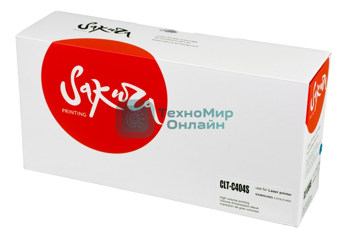 Картридж лазерный Sakura CLTC404S для Samsung SL-C430/SL-C480, синий, 1500 к.