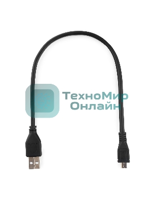 Кабель USB 2.0 Pro Gembird/Cablexpert AM/microBM 5P, 0.3м, экран, черный, пакет