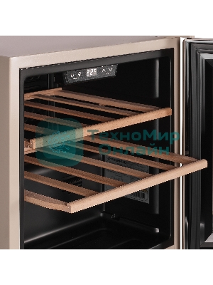 Винный шкаф Maunfeld MFWC-40SCH14 шампань, 40 л, 1 отсек, 14 бут., класс G