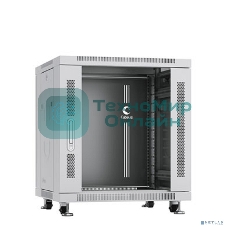 Шкаф телекоммуникационный напольный Cabeus, IP20, 12U, 730х600х800 мм (ВхШхГ), дверь: стекло, разборный, серый