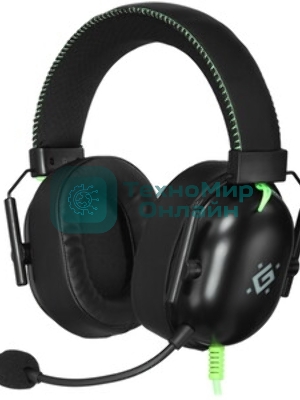 Гарнитура Defender Toxic чёрный, проводная, USB / mini jack 3.5 мм, подсветка