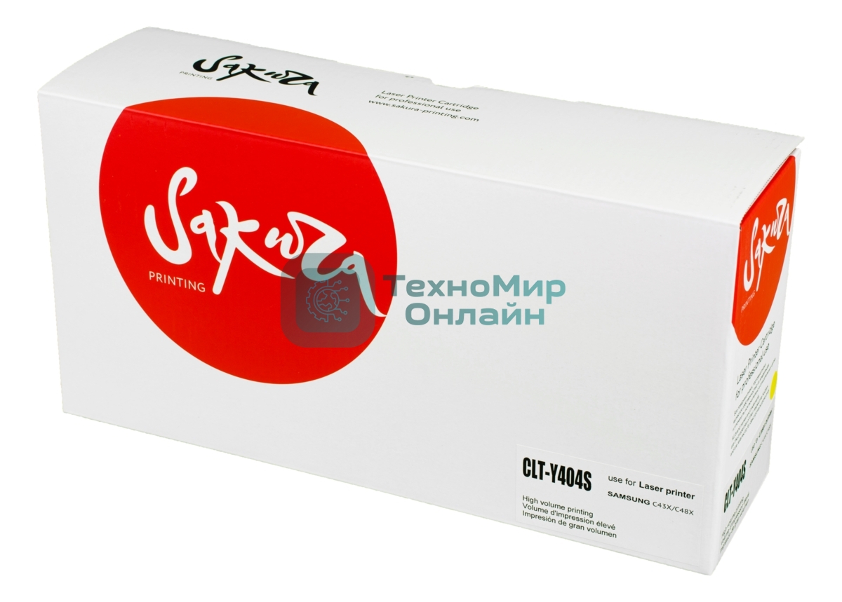 Картридж лазерный Sakura CLTY404S для Samsung SL-C430/SL-C480, желтый, 1500 к.