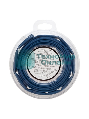 Трубка термоусаживаемая Rexant 6.0/3.0мм синяя. ролик 2.44 м