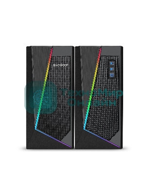 Акустическая система 2.0 ExeGate EX289688RUS Accord 240 (питание USB, 2х3Вт (6Вт RMS), 60-20000Гц, черный, RGb подсветка)