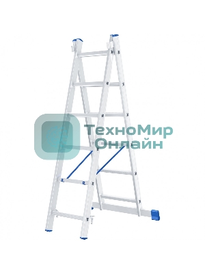 Лестница Сибртех, 2 х 6 ступеней, алюминиевая, двухсекционная