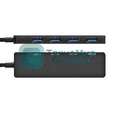 USB-концентратор 4-в-1 ExeGate DUB-4C/3 (кабель-адаптер USB Type C --> 4xUSB3.0, Plug&Play, черный)