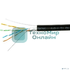 Кабель Cablexpert FPC-5051E-4-CU-OUTR/100, FTP outdoor 4x2x0.51 на тросу, медный, кат.5e, однож., 100м, box, черный