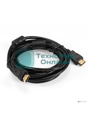 Кабель HDMI ExeGate EX-CC-HDMI-3.0F (19M/19M, 3м, v1.4b, ферритовые кольца, позолоченные контакты)