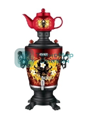 Электросамовар ЭЛИС ЭЛ-4029 (Мощность 2200 Вт, емкость, 4.0л, корпус из нерж. стали, съемный шнур, полированное покрытие корпуса, функция поддержания температурного режима, индикатор работы, дисковый нагреват. элемент, керамический заварной чайник 1.0л)