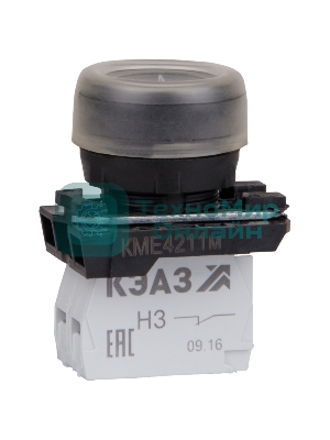 Кнопка КМЕ 4211м 1но+1нз цилиндр IP65 черный КЭАЗ 248243