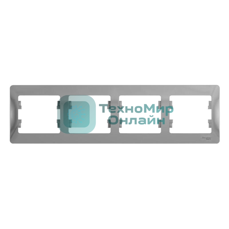 Рамка 4-м Glossa горизонт. алюм. SchE GSL000304