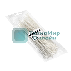 Стяжка (хомут) нейлоновая ExeGate EX293131RUS CV66-300x7.5W (нейлон 6.6, 300x7.5 мм, неоткрывающаяся, halogen free, -40°C - +85°C, белая, 100 шт)