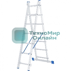 Лестница Сибртех, 2 х 7 ступеней, алюминиевая, двухсекционная