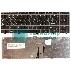 Клавиатура для ноутбука Lenovo IdeaPad Z560 Z565 G570 G770 черная с серой рамкой