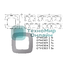 Рамка OMEGA Ecta (Сталь матовый) 2-ая OF140502