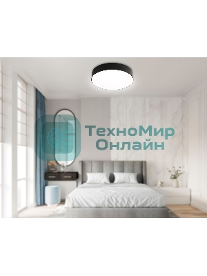 Потолочный светодиодный светильник Ambrella light FZ1360 BK черный IP20 40W 3000-6500K 390*80 (ПДУ ИК)