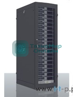 Шкаф серв. ПРОФ нап. 42U (600x1000) дверь перфорированная 2 шт., цвет черный, в сборе (ШТК-СП-42.6.10-44АА-9005) (1 коробка)