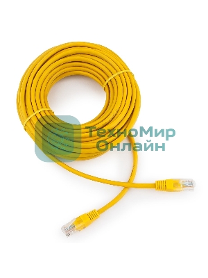 Патч-корд UTP Cablexpert PP12-10M/Y cat.5e, 10м, литой, многожильный, желтый