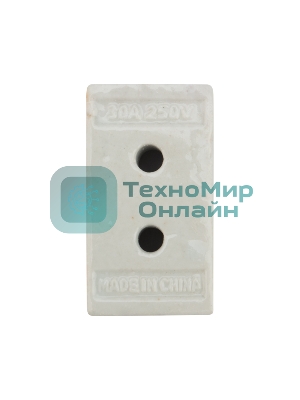 Клемма керамическая винтовая Rexant 16 мм² 3 пары контактов с крепежным отверстием (45 шт./уп.)