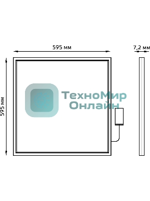 Светильник светодиодный 595х595х7.2 36Вт 2850лм 4000К IP40 панель ультратонкая с драйвером (аналог ЛВО) Gauss 145024236