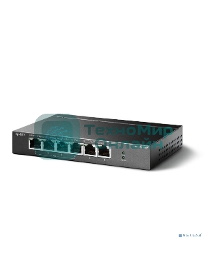 Коммутатор TP-Link 4-port 10/100Mbps Unmanaged PoE+ Switch with 2 10/100Mbps uplink ports, meta case, desktop mount, 4 802.3af/at compliant PoE+ port, 2 10/100Mbps uplink ports, DIP switches for Extend mode, Isolation mode and Priority mode, up to 250m PoE power supply