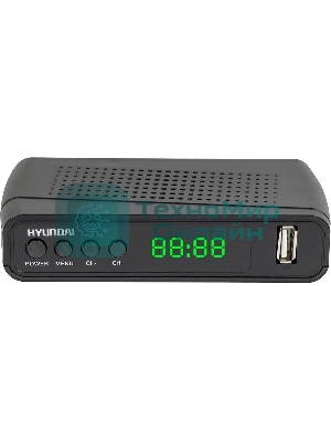 Приставка для цифрового ТВ Hyundai H-DVB520 черный + WiFi-адаптер, DVB-T2, DVB-T, DVB-C, HDMI, USB 2.0 х2