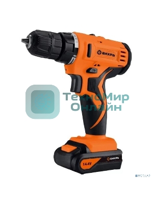Дрель-шуруповерт Вихрь ДА-14,4Л-2, 14,4 В, 2 Ач, 40 Нм, щеточный