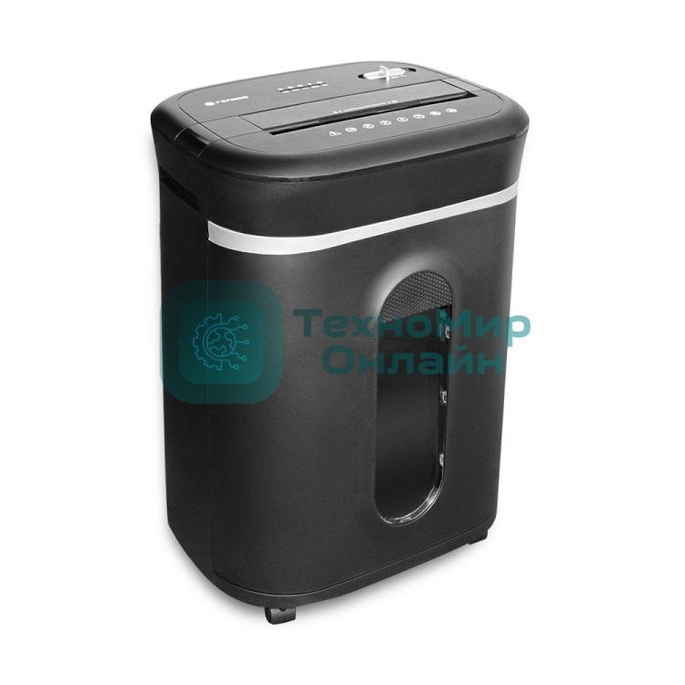 Шредер ГЕЛЕОС УМ28-4, DIN P-4 (4 ур-нь секр.), фрагмент 3,9х30мм, 19-21 лист (70г/м2), CD/пл.карты/скрепки/скобы, 28 литров