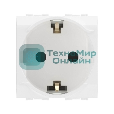 Розетка 1-м СП Brava 2мод. защ. шторки с заземл. бел. ДКС 76482B