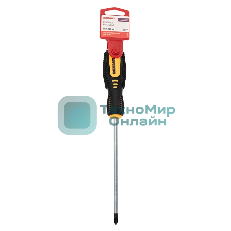 Отвертка крестовая Rexant PH 2х150 мм, двухкомпонентная рукоятка