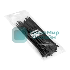 Стяжка (хомут) нейлоновая ExeGate EX293134RUS CV66-350x7.5B (нейлон 6.6, 350x7.5 мм, неоткрывающаяся, halogen free, -40°C - +85°C, черная, 100 шт)