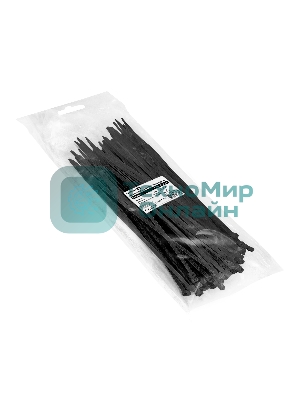 Стяжка (хомут) нейлоновая ExeGate EX293134RUS CV66-350x7.5B (нейлон 6.6, 350x7.5 мм, неоткрывающаяся, halogen free, -40°C - +85°C, черная, 100 шт)