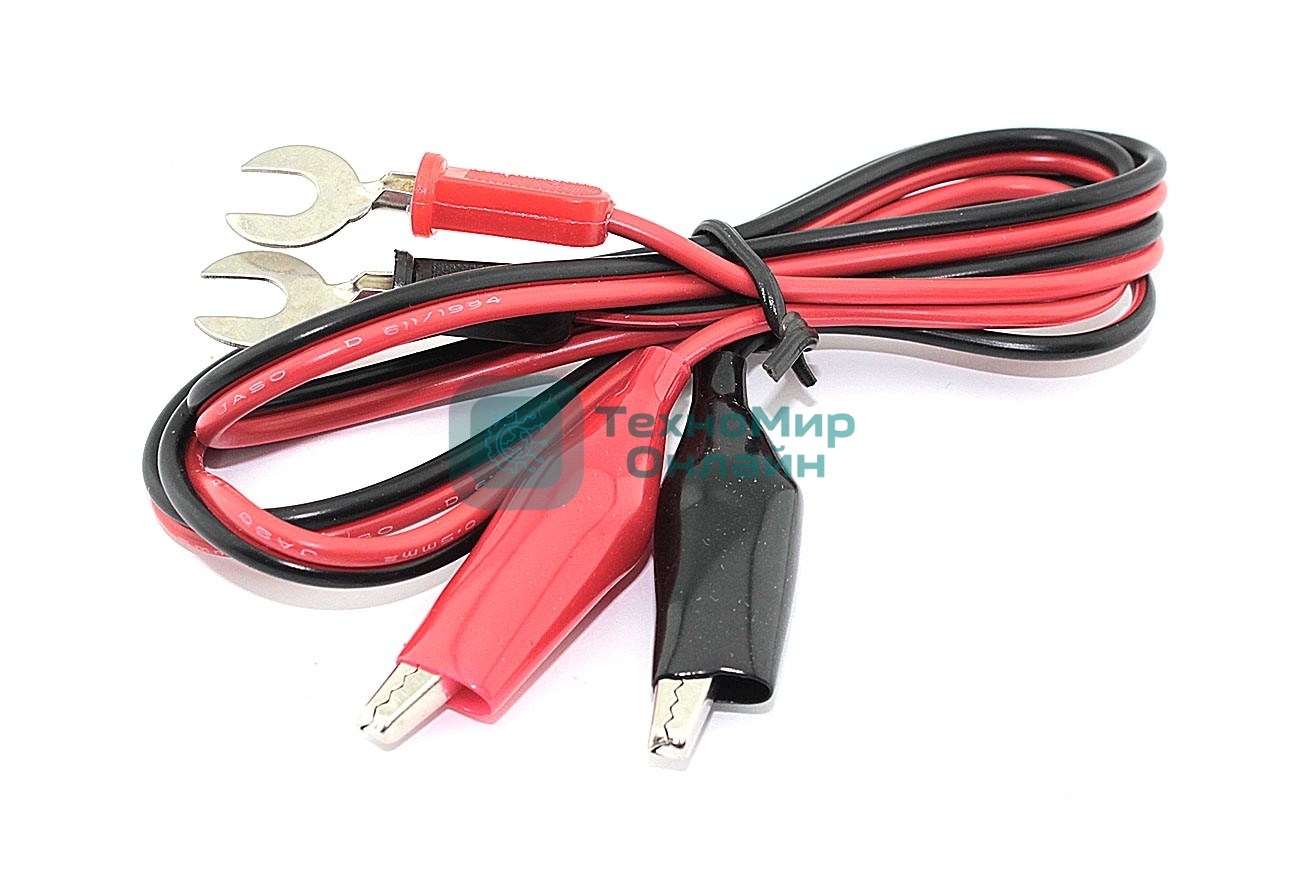 Набор проводов с крокодилами 2шт. с креплением под болт