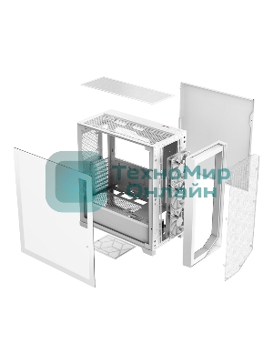 Компьютерный корпус PCCooler C3D510 WH ARGb, Tempered Glass Full Tower, White, TG, 0.7 SPCC, 3x120мм ARGb E-ATX, ATX, mATX, mITX 170/390/410мм 2x2.5