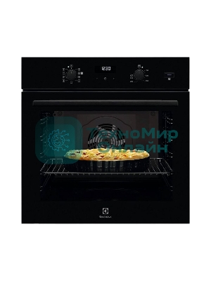Встраиваемый духовой шкаф с паром Electrolux EOD5F71Z 60 см, каталитическая очистка, 72 л, 8 режимов, черный, направляющие проволочные + телескопические (1 уровень)