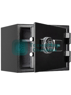 Сейф огнестойкий Deli ET586 300x380x300 мм, электронный/ключевой, черный