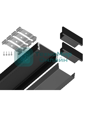 Алюминиевый профиль Ambrella light GP1700BK черный 2000*15.5*6