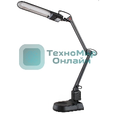 Лампа настольная Camelion KD-017A С0211W черный в к-те база+струбцина