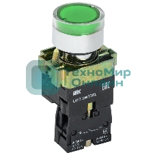 Кнопка LAY5-BW3361 с подсв. зел. 1з IEK BBT50-BW-K06