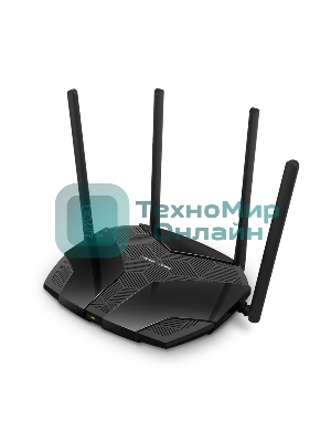 Роутер Mercusys MR70X AX1800 Dual-Band WiFi 6 Router, 574 Mbps at 2.4 GHz + 1201 Mbps at 5 GHz,4× Fixed External Antennas, 3× Gigabit LAN Ports, 1× Gigabit WAN Port, 1024-QAM, OFDMA, Router/Access Point Mode, MU-MIMO, WPA3, TWT, BSS Color