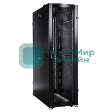 Шкаф серверный ПРОФ напольный 48U (600x1200) дверь перфор. 2 шт., черный, в сборе