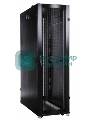 Шкаф серверный ПРОФ напольный 48U (600x1200) дверь перфор. 2 шт., черный, в сборе